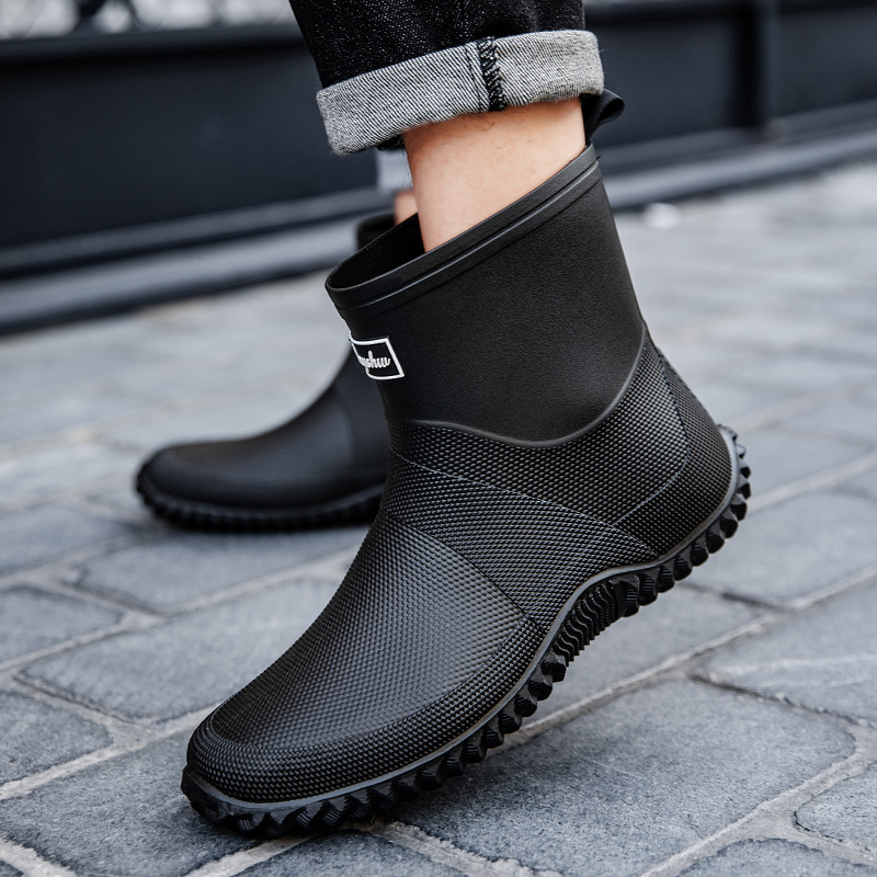 New Men's Mid-Calf Thick Botto - Fishing Boots のレビューと価格