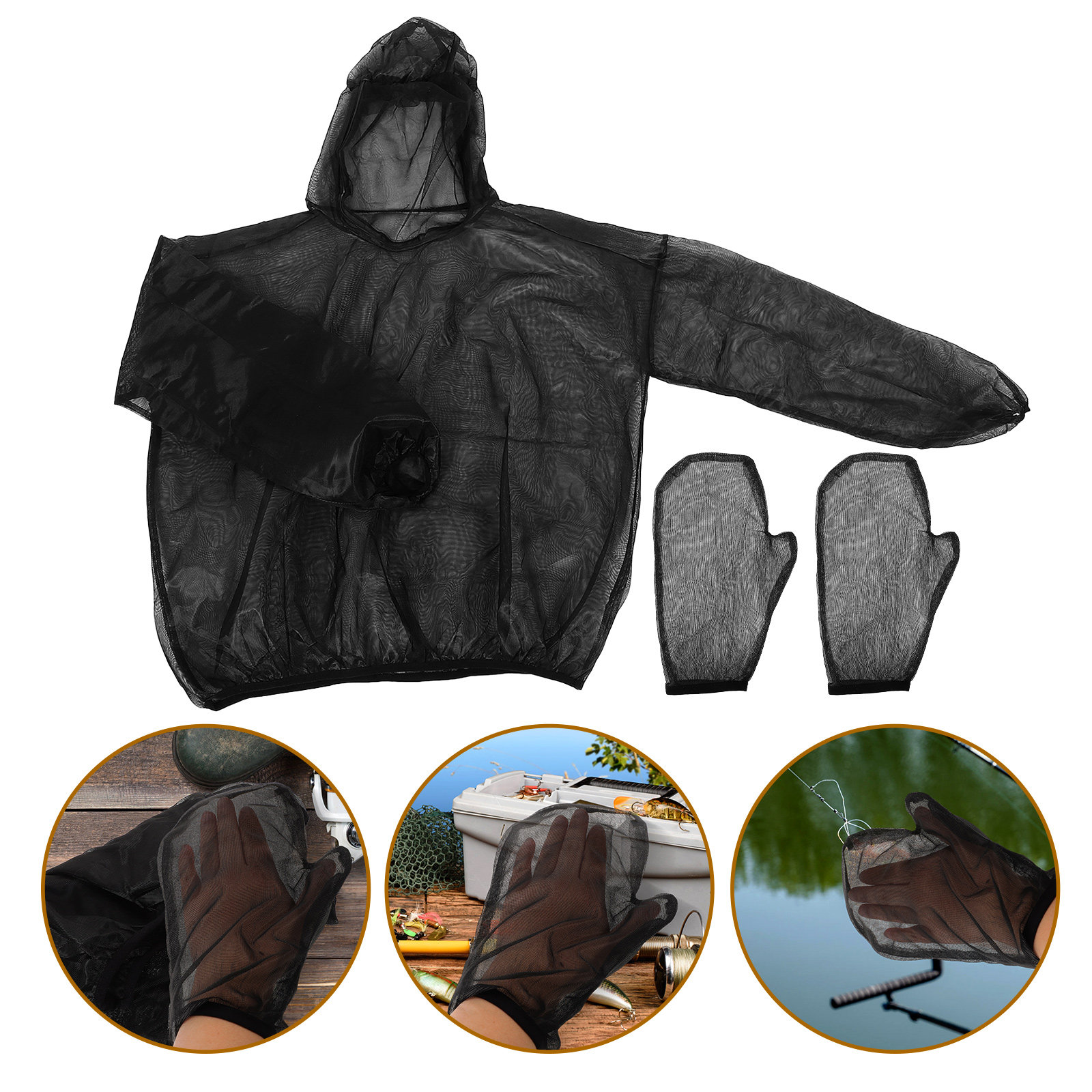 1Set Anti Insect Mesh Suit Ful - Fishing Gloves のレビューと価格