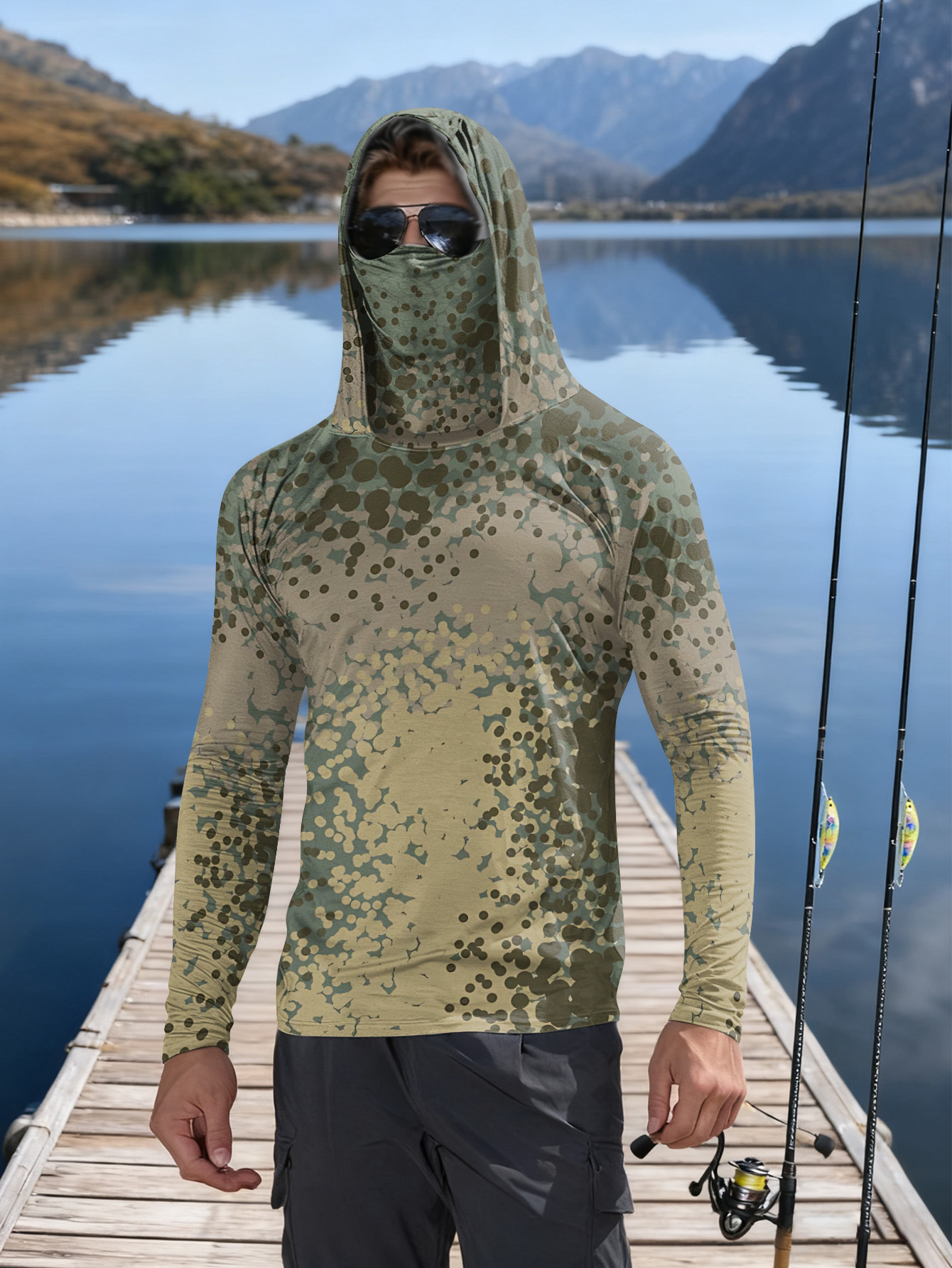 Men's Fishing Hooded Long-Slee - Fishing Shirt Uv Protection のレビューと価格