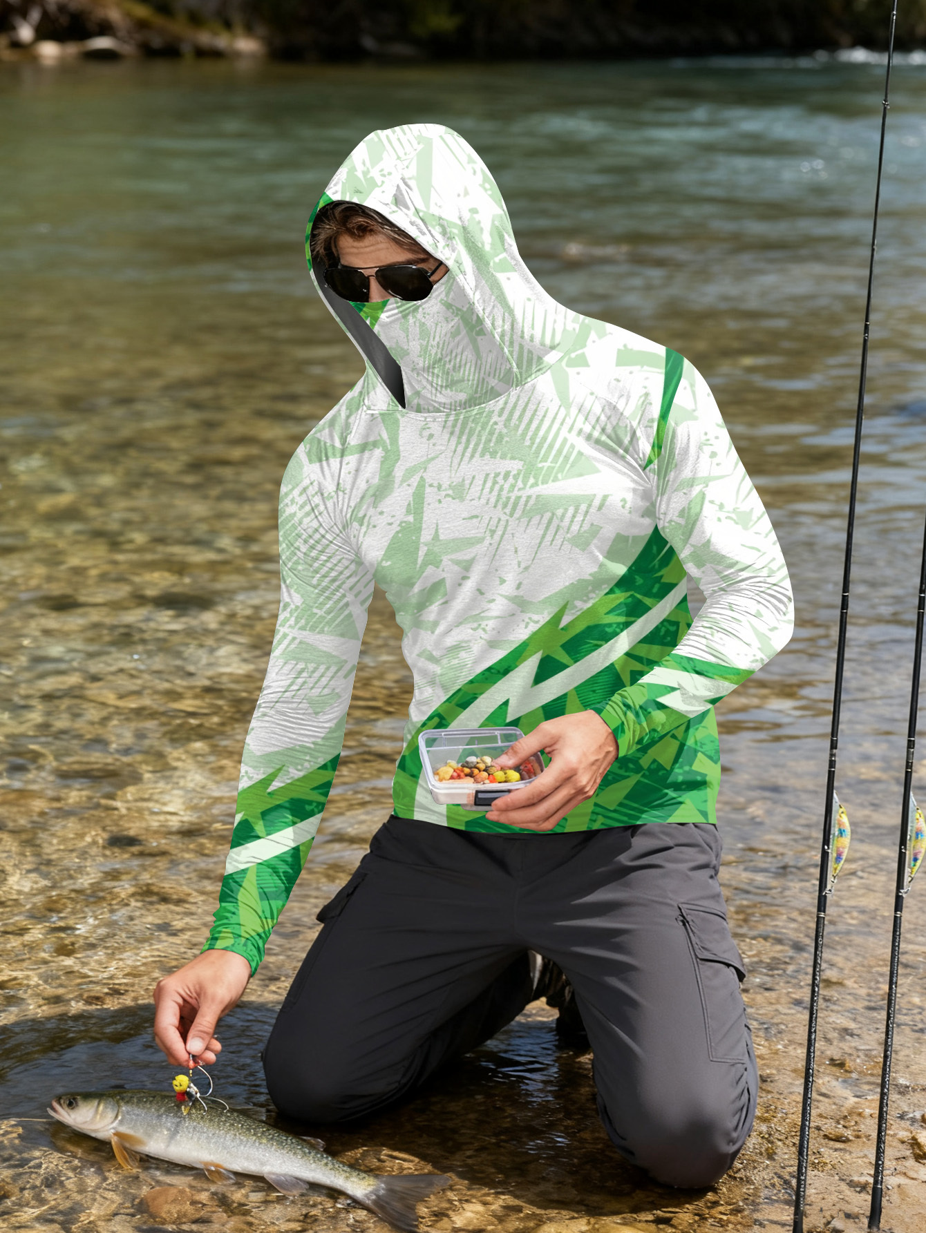 Men's Fishing Hooded Long-Slee - Fishing Shirt Uv Protection のレビューと価格