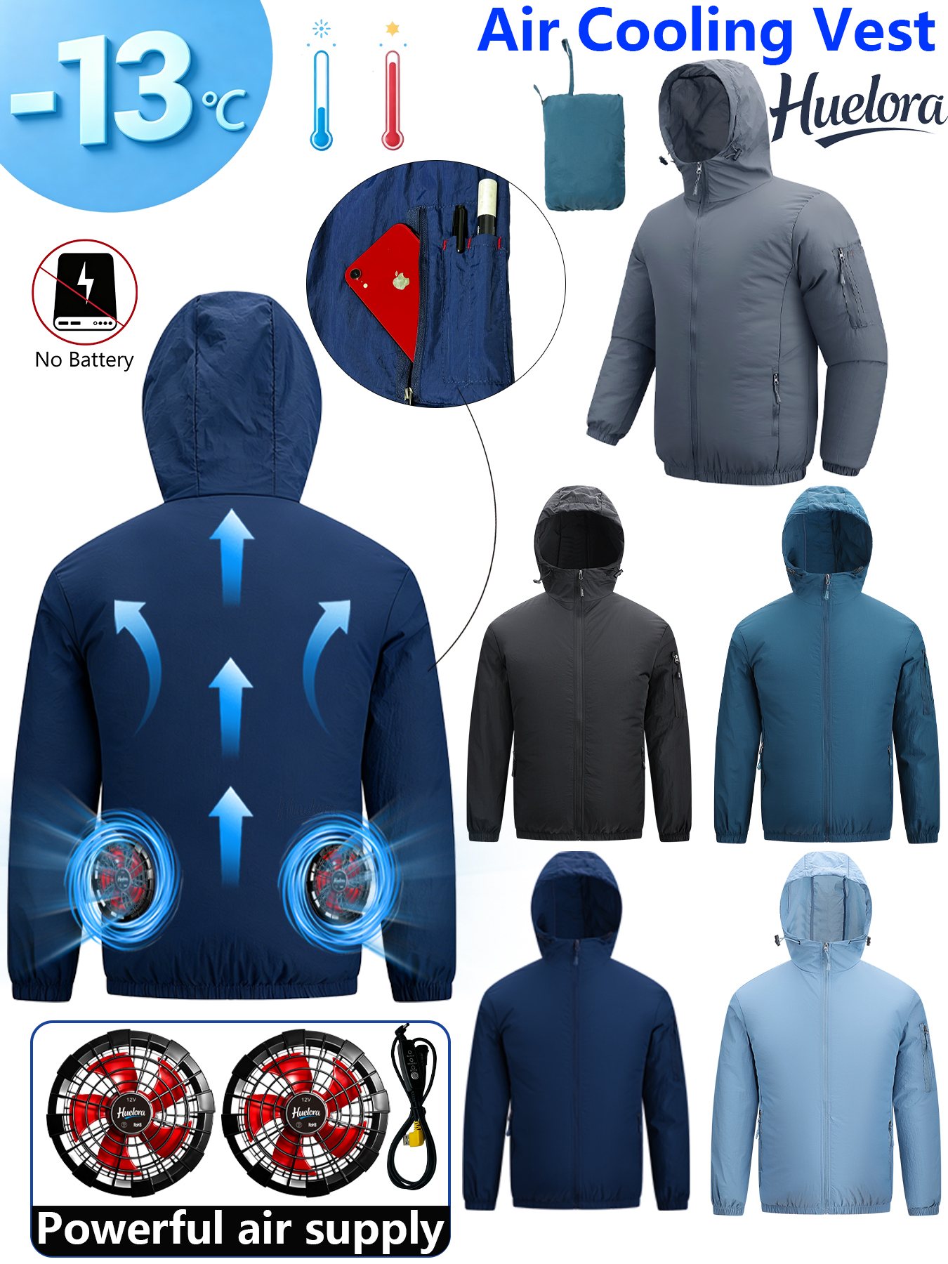 Men's Hooded USB Cooling Jacke - Fishing Hoodie のレビューと価格