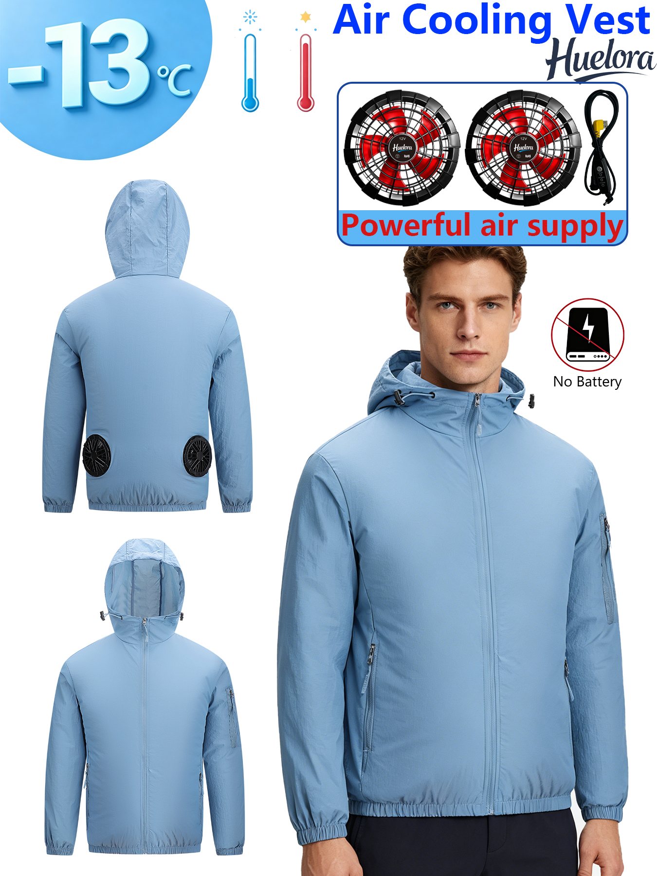 Men's Hooded USB Cooling Jacke - Fishing Hoodie のレビューと価格