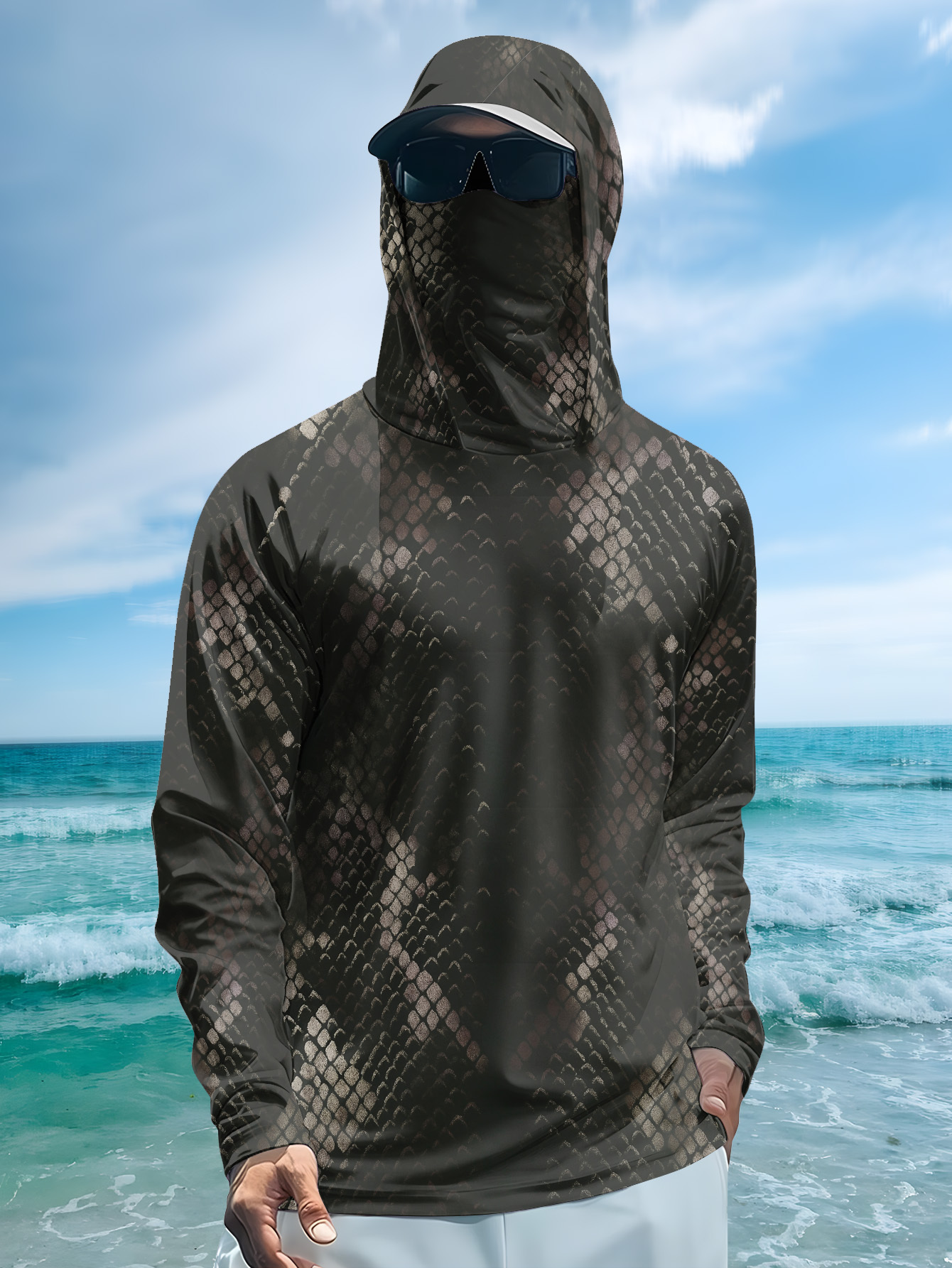 Men's Fishing Hooded Long-Slee - Fishing Shirt Uv Protection のレビューと価格