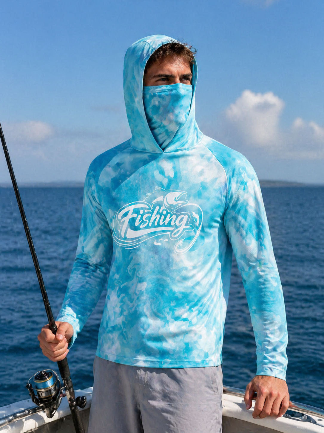 Fishing Shirt Hooded Men Fishi - Fishing Mask Sun Protection のレビューと価格