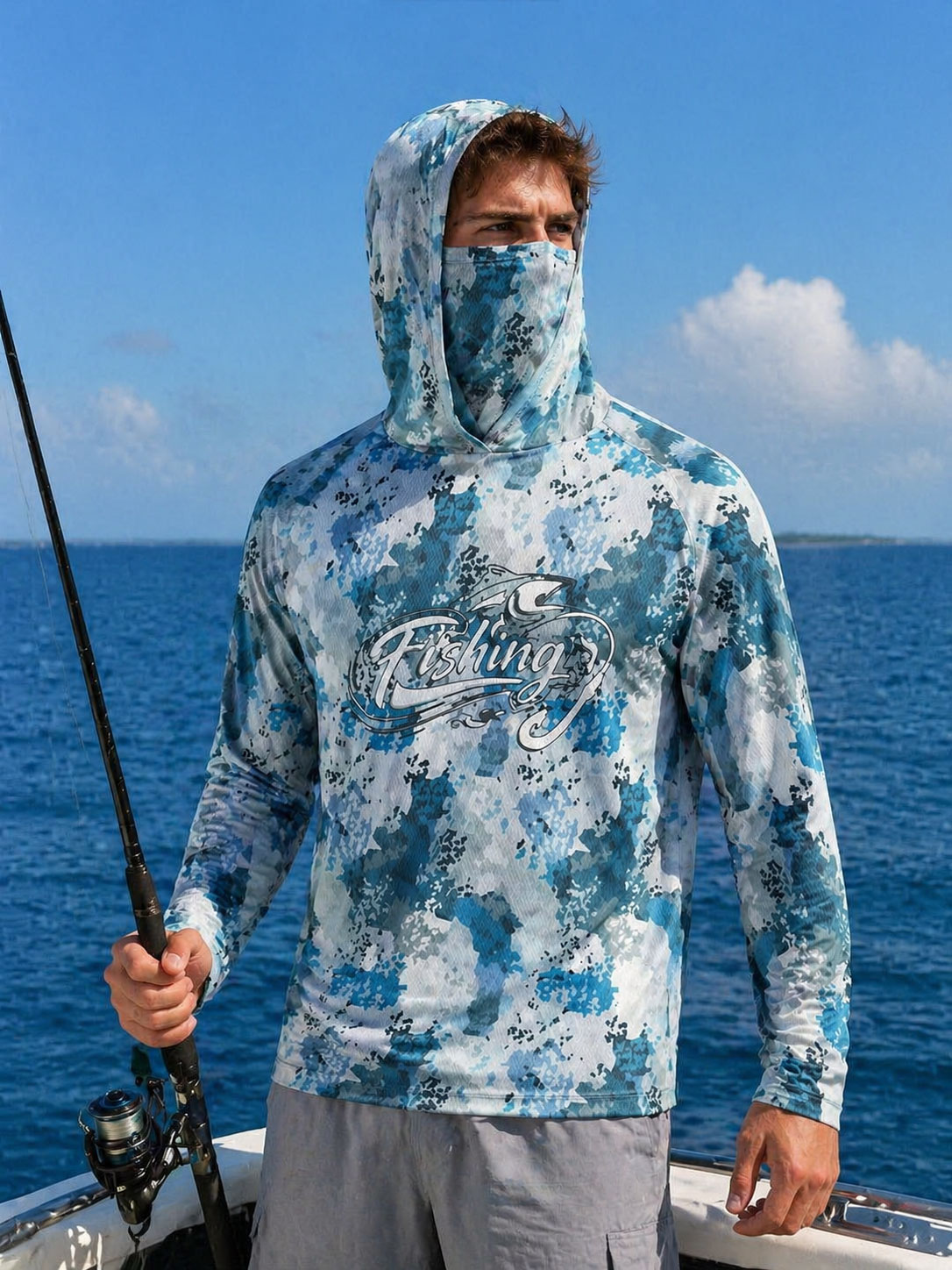 Fishing Shirt Hooded Men Fishi - Fishing Mask Sun Protection のレビューと価格