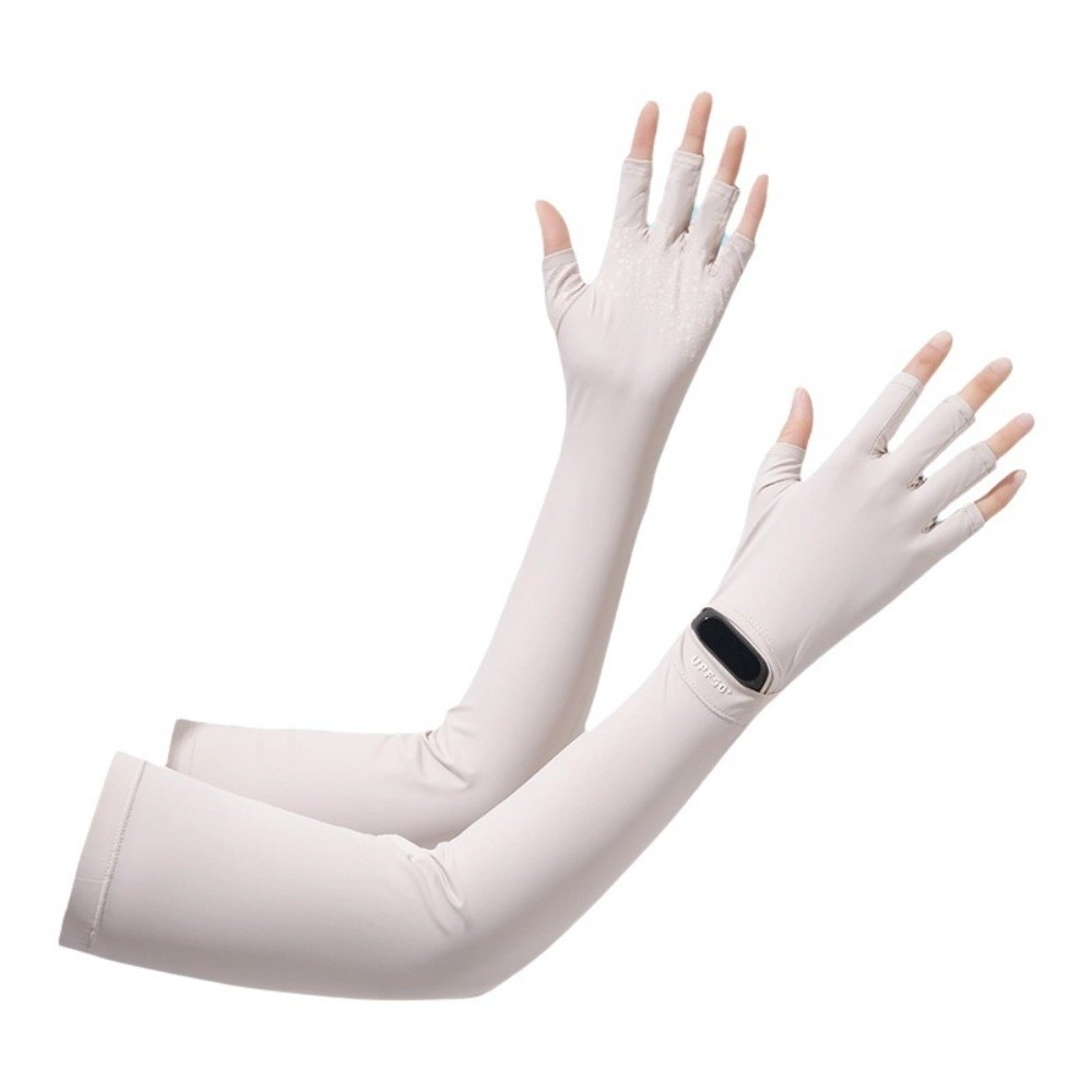 Fashion Solid Color Long Sleev - Fishing Gloves のレビューと価格